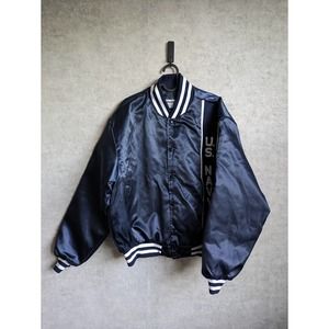 Vintage 1980’s US Navy Swingster Satin Bomber Jacket Blue Made In USA Size‎ XL